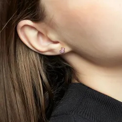 Boucles d'oreilles avec papillons en diamant - argent sterling 925