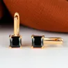 Elegant gold earrings - with square zirconEarrings