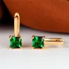Boucles d'oreilles élégantes en or - avec zircon carré