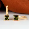 Elegant gold earrings - with square zirconEarrings