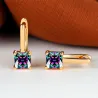 Boucles d'oreilles élégantes en or - avec zircon carré