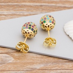 Ball shaped earrings - with colorful crystalsEarrings