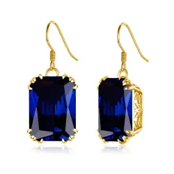 Boucles d'oreilles de luxe en or avec saphir bleu