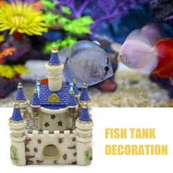 Mini white-blue castle - aquarium decorationDecorations