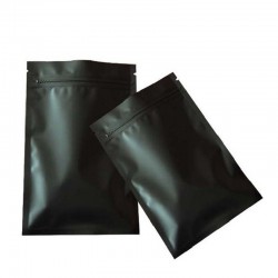 Noir mat - sachets en aluminium - refermables - ziplock - 100 pièces