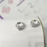 Crystal snowflake - small round silver earringsEarrings