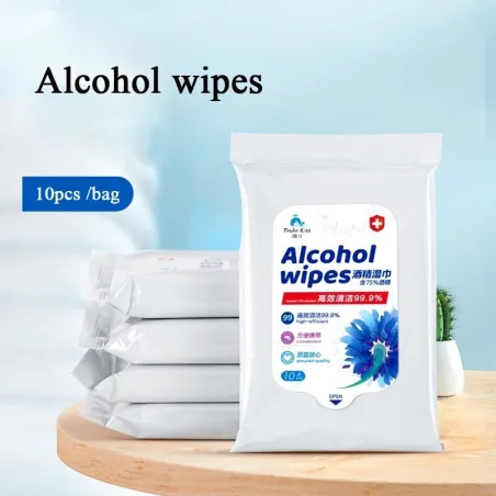 Lingettes humides antibactériennes - 75% d'alcool