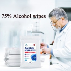 Lingettes humides antibactériennes - 75% d'alcool