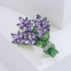 Bouquet de lavande en cristal - broche