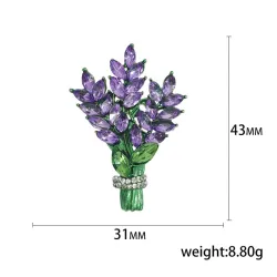 Bouquet de lavande en cristal - broche