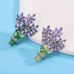 Bouquet de lavande en cristal - broche