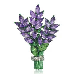 Bouquet de lavande en cristal - broche