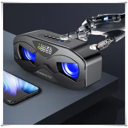 Enceinte Bluetooth - basses puissantes - Radio FM - Carte TF - LED - avec écran