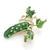 Concombre en cristal vert - broche
