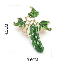 Concombre en cristal vert - broche