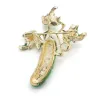 Concombre en cristal vert - broche