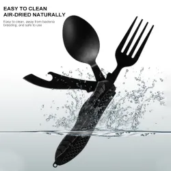 4 in 1 multifunction foldable cutlery - fork - spoon - knife - bottle openerSurvival tools