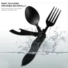 4 in 1 multifunction foldable cutlery - fork - spoon - knife - bottle openerSurvival tools