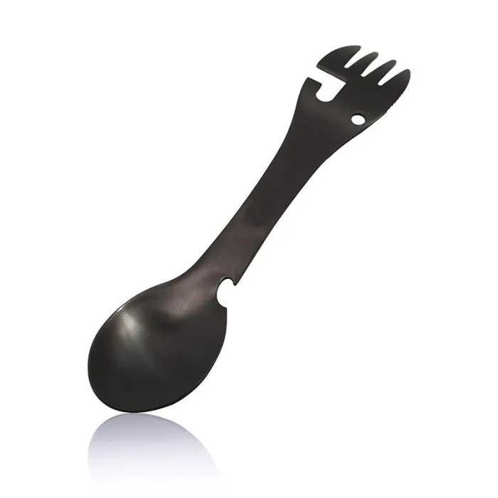 Couverts multifonctions en inox - cuillère - fourchette - couteau - décapsuleur / ouvre-boîte