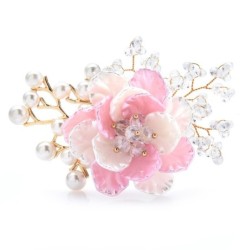 Crystal flower with pearls - broochBrooches