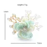 Fleur en cristal avec perles - broche