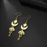 Boucles d'oreilles longues tendance - champignon / étoiles / lune