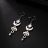 Boucles d'oreilles longues tendance - champignon / étoiles / lune