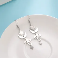 Trendy long earrings - mushroom / stars / moonEarrings