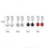 Silver round earrings - with ballEarrings