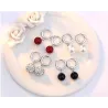 Silver round earrings - with ballEarrings