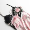 Chemise de nuit florale sexy - mini robe