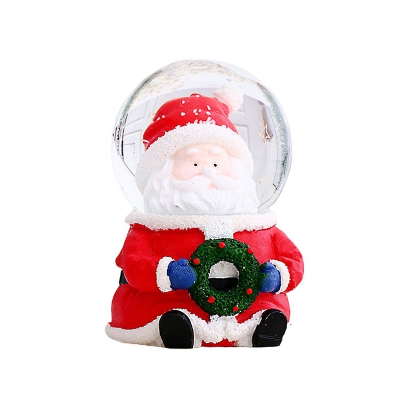 Christmas Santa Claus / snowman - snow globe - with LEDStatues & Sculptures