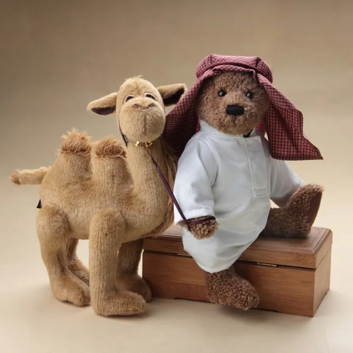 Ours en peluche de style arabe - avec chameau - jouet en peluche