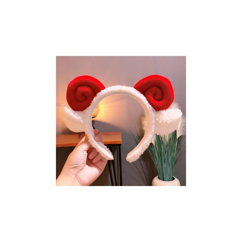 Bandeau peluche décoratif - cornes de mouton / oreilles de lapin
