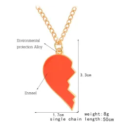 Broken red heart / wine bottle splice - golden necklace - 2 piecesNecklaces