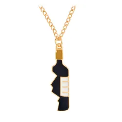 Broken red heart / wine bottle splice - golden necklace - 2 piecesNecklaces
