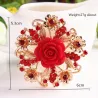 Fleur rose en résine avec cristaux - broche broche