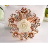 Fleur rose en résine avec cristaux - broche broche