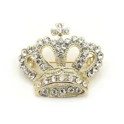 Broche couronne de cristal