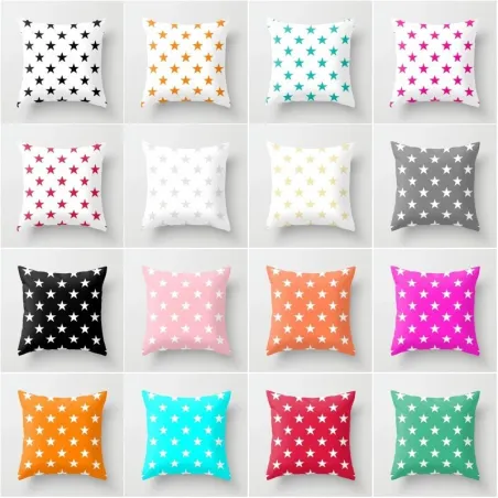Housse de coussin déco - étoiles colorées - 45*45 cm