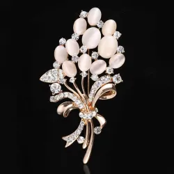 Fleur d'opale avec cristaux - broche