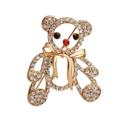Nounours de Noël en cristal - broche