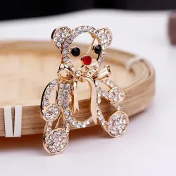Nounours de Noël en cristal - broche
