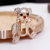 Nounours de Noël en cristal - broche