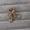 Nounours de Noël en cristal - broche
