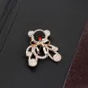Nounours de Noël en cristal - broche