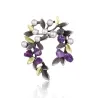 Feuille d'arbre violette avec perles - broche broche
