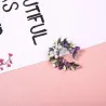Feuille d'arbre violette avec perles - broche broche