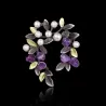 Feuille d'arbre violette avec perles - broche broche