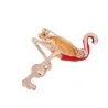 Flamant rouge avec perle - broche